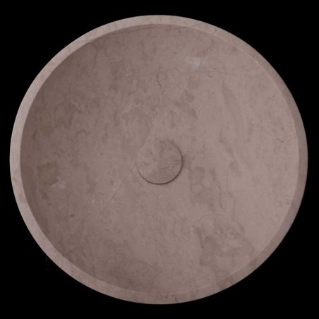 Bianca Perla Honed Round Basin Limestone 4021 With Matching Pop-Up Waste