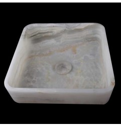 Green Onyx Honed Square Basin 3839 With Matching Pop-Up Waste