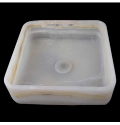 Green Onyx Honed Square Basin 3841 With Matching Pop-Up Waste