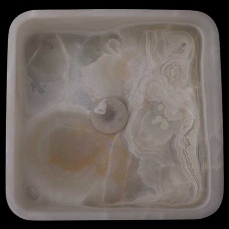 Green Onyx Honed Square Basin 3844 With Matching Pop-Up Waste