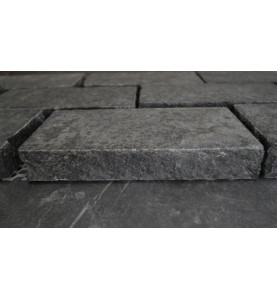 Cobblestone Diamond Black Flamed Granite|Brick Pattern| Sheeted