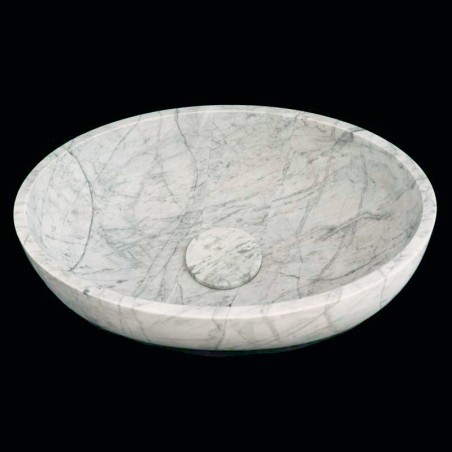 Persian White Honed Oval Basin Marble 4276