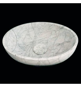 Persian White Honed Oval Basin Marble 4276