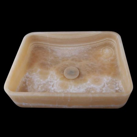 Honey Onyx Honed Rectangle Basin 3959 With Matching Pop-Up Waste