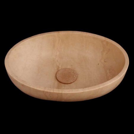 Classico Honed Oval Basin Travertine 4423 With Matching Pop-Up Waste