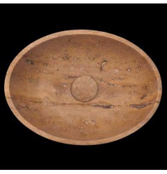 Classico Honed Oval Basin Travertine 4424 With Matching Pop-Up Waste