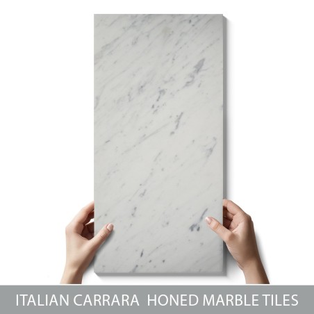 Italian Bianco Carrara Classic Honed Marble Tiles