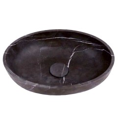 Pietra Grey Honed Oval Basin Limestone 4288 With Matching Stone Pop-Up Waste