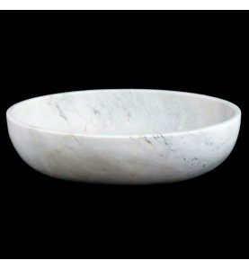 Persian White Honed Oval Basin Marble 4273