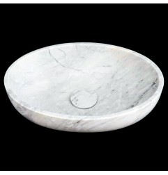 Persian White Honed Oval Basin Marble 4274 With Matching Pop-Up Waste