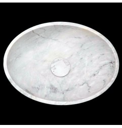 Persian White Honed Oval Basin Marble 4274