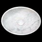Persian White Honed Oval Basin Marble 4274 With Matching Pop-Up Waste