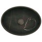 Pietra Grey Honed Oval Basin Limestone 4279 With Matching Pop-Up Waste