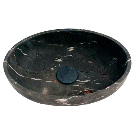 Pietra Grey Honed Oval Basin Limestone 4282 With Matching Pop-Up Waste