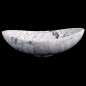 Persian White Honed Oval Concave Design Basin Marble 4376 With Matching Pop-Up Waste