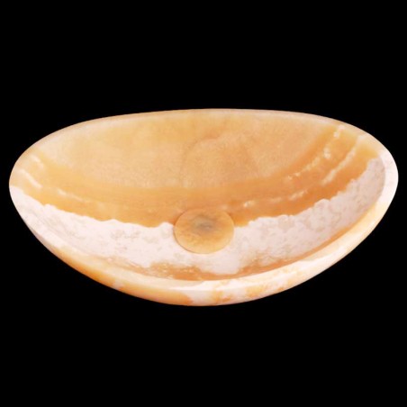 Honey Onyx Honed Oval Basin Concave Design 4378 With Matching Pop-Up Waste