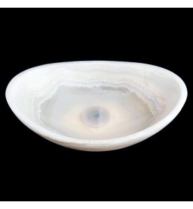 White Onyx Honed Oval Basin Concave Design 4380