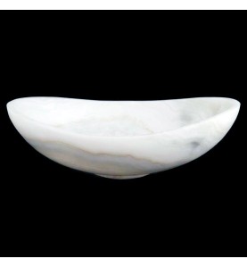 White Onyx Honed Oval Basin Concave Design 4383