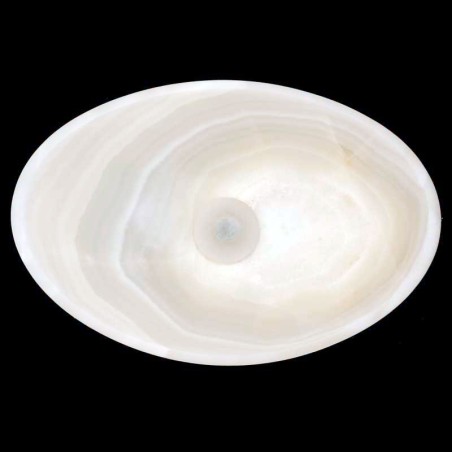 White Onyx Honed Oval Basin Concave Design 4384
