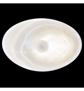 White Onyx Honed Oval Basin Concave Design 4384