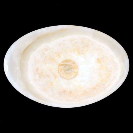 White Onyx Honed Oval Basin Concave Design 4385