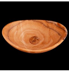 Chocolate Onyx Honed Oval Concave Design Basin 4386 With Matching Pop-Up Waste