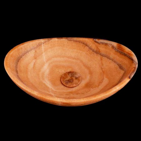 Chocolate Onyx Honed Oval Concave Design Basin 4386 With Matching Pop-Up Waste