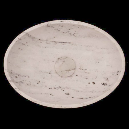 Persian White Honed Oval Basin Marble 4406