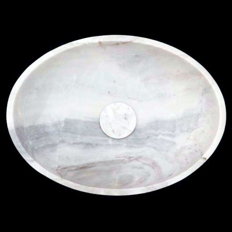 Persian White Honed Oval Basin Marble 4407