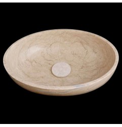 Bianca Perla Honed Oval Basin Limestone 4425 With Matching Pop-Up Waste