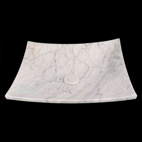 Persian White Honed Plate Design Basin Marble 4198 With Matching Pop-Up Waste