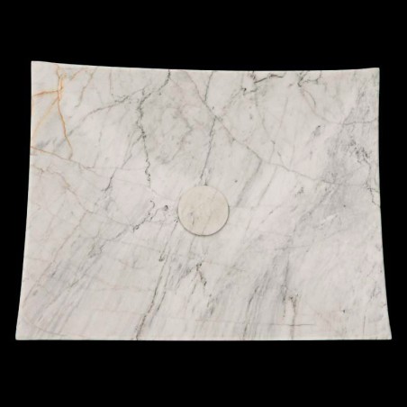 Persian White Honed Plate Design Basin Marble 4198
