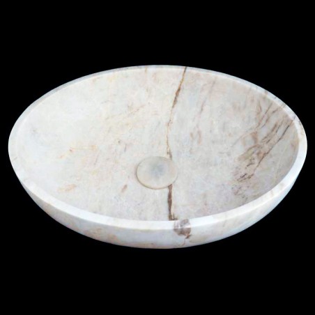 Bianca Luminous Honed Oval Basin Marble 4346 With Matching Pop-Up Waste