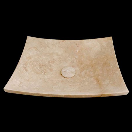 New Botticino Honed Plate Design Basin Marble 4464 With Matching Pop-Up Waste