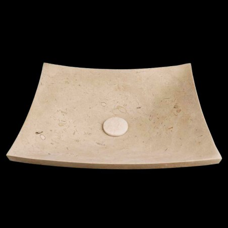 New Botticino Honed Plate Design Basin Marble 4466 With Matching Pop-Up Waste