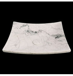 Persian White Honed Plate Design Basin Marble 4470 With Matching Pop-Up Waste