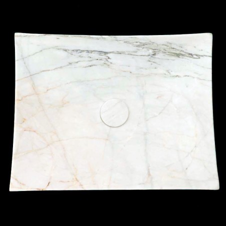 Persian White Honed Plate Design Basin Marble 4471