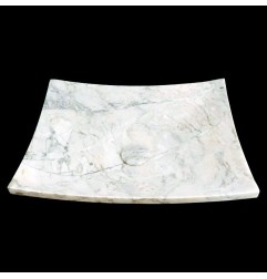 Persian White Honed Plate Design Basin Marble 4474 With Matching Pop-Up Waste