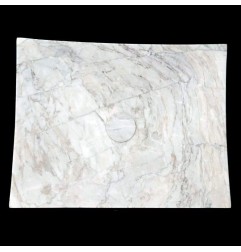 Persian White Honed Plate Design Basin Marble 4475