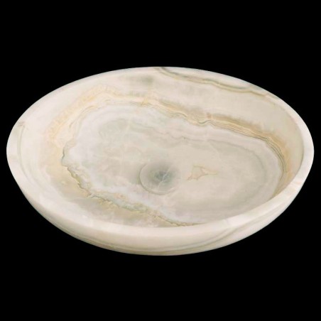 White Onyx Honed Oval Basin 4364 With Matching Pop-Up Waste