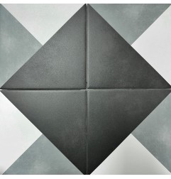 Spanish Frame Origami B&W Matt Porcelain Tiles 147x147