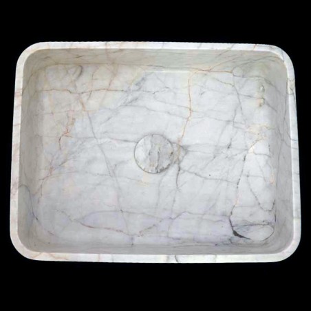 Persian White Honed Rectangle Basin Marble 4311