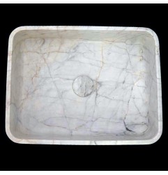Persian White Honed Rectangle Basin Marble 4310