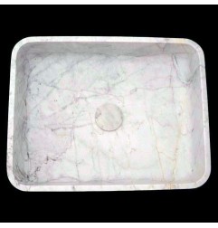 Persian White Honed Rectangle Basin Marble 4186