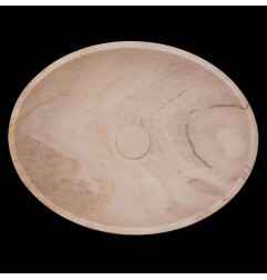 Bianca Luminous Honed Oval Basin Marble 4343 With Matching Pop-Up Waste