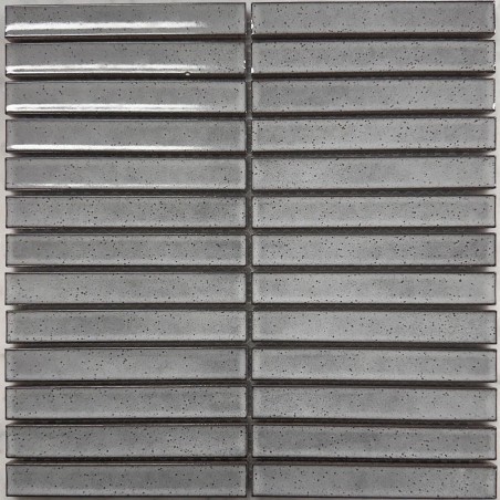 Grey 3D Gloss Kit Kat Porcelain Mosaic Tiles 145x20