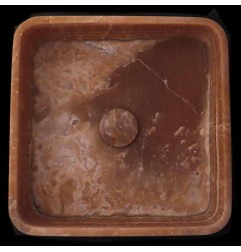 Chocolate Onyx Honed Square Basin 3806 With Matching Pop-Up Waste