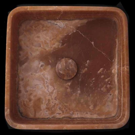 Chocolate Onyx Honed Square Basin 3806 With Matching Pop-Up Waste