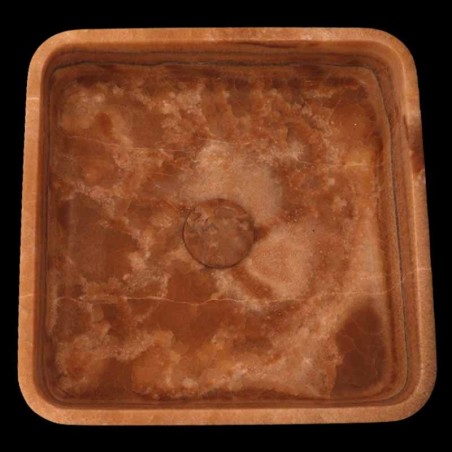 Chocolate Onyx Honed Square Basin 4167 With Matching Pop-Up Waste