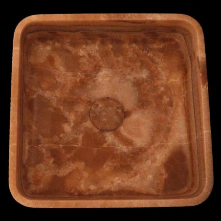Chocolate Onyx Honed Square Basin 4168 With Matching Pop-Up Waste